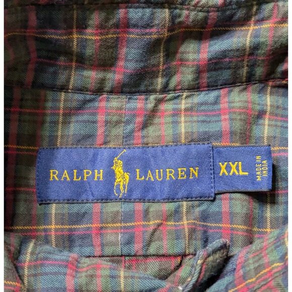 Ralph Lauren Mens XXL Plaid Button-Down Shirt 100% Cotton Classic Fit L/S - Picture 2 of 9